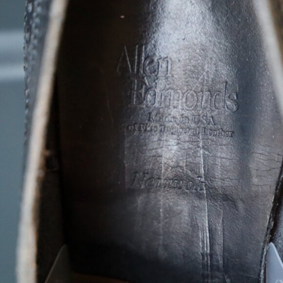 Allen Edmonds Navy Leather Wingtip Oxfords with Blue Laces main image 13